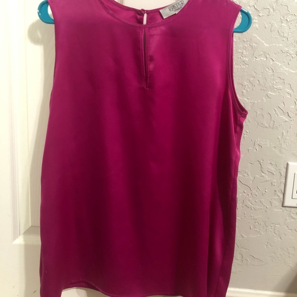 Kasper Hot Pink Silk Blouse- Medium - Picture 2 of 3